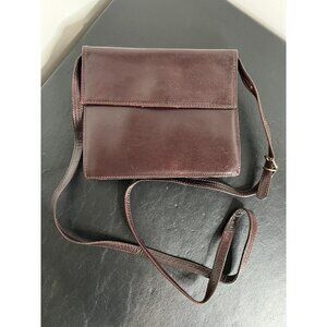 Vintage NEXT Accessory Genuine Leather Crossbody Bag Brown 7.5” x 6.5”